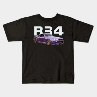 JDM CAR R34 bnr34 V-SPEC Midnight Purple III v-spec Kids T-Shirt